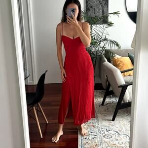 Reformation Kourtney Red Midi Dress